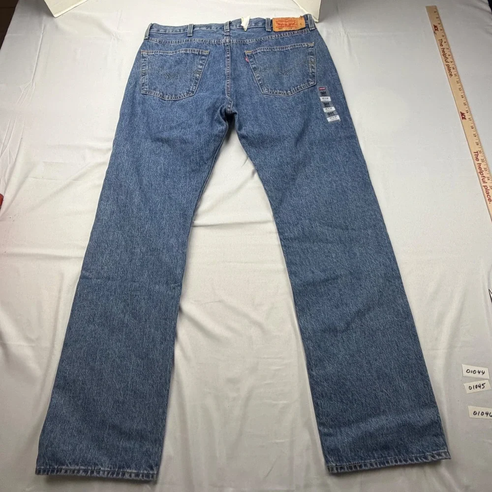 Levis 501 Original Fit Jeans Mens 40x34 Blue Denim Straight Leg Button Fly